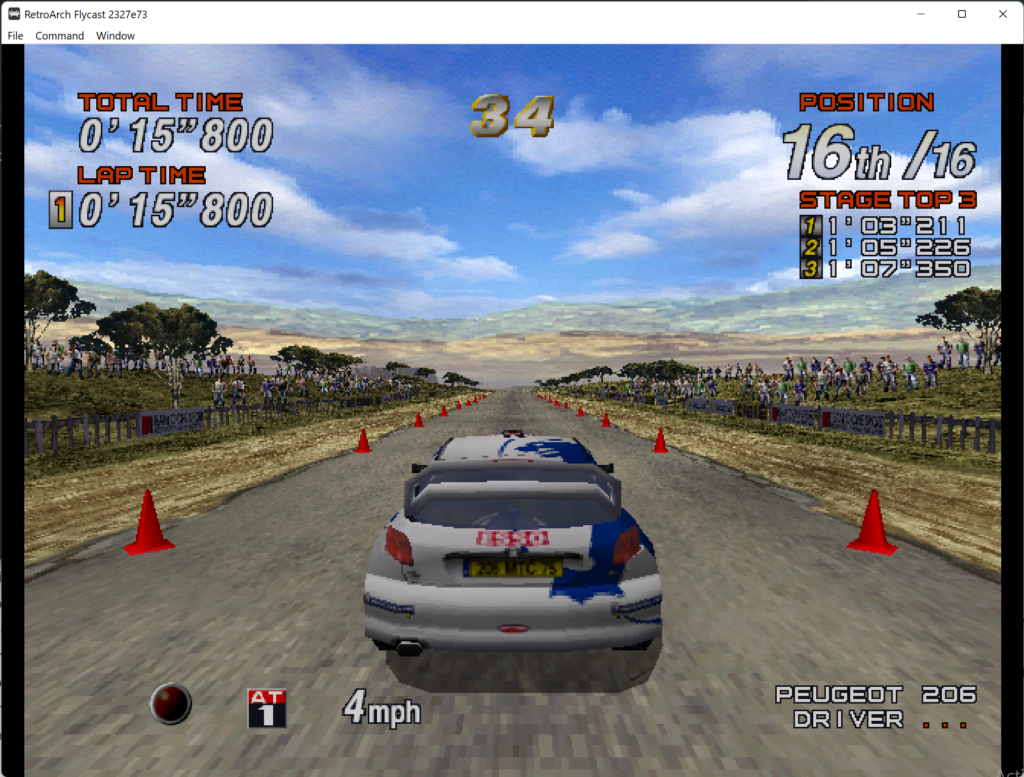 Dreamcast Sega Rally 2 Playing On The Flycast RetroArch Core