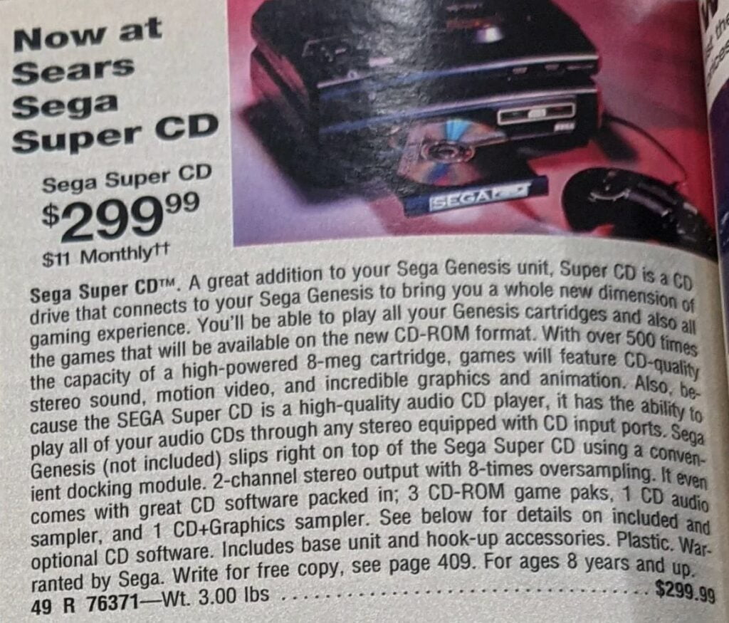 Sears Catalogue 1993 - Sega CD