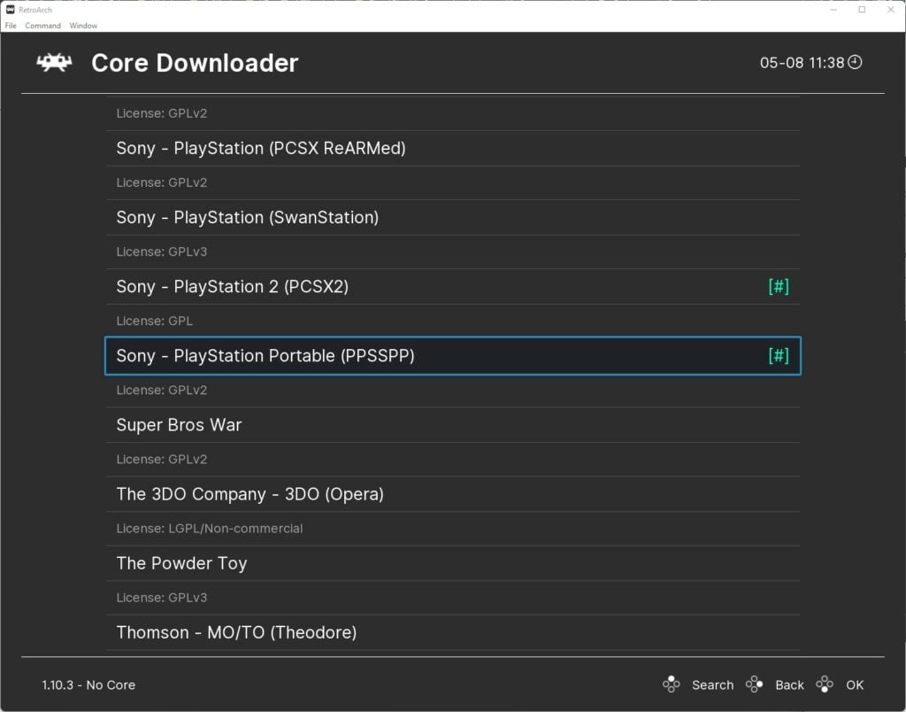 RetroArch Download PPSSPP Core