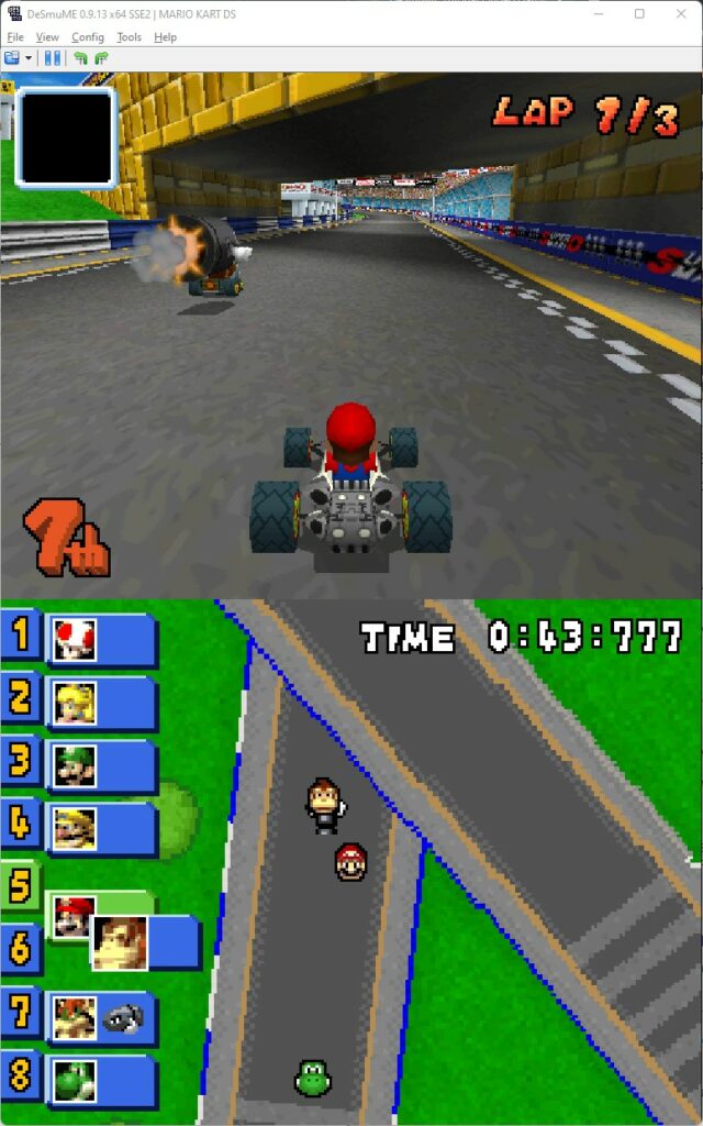 DeSmuME Running Mario Kart DS