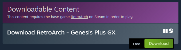RetroArch Steam Setup - Genesis Plus GX core