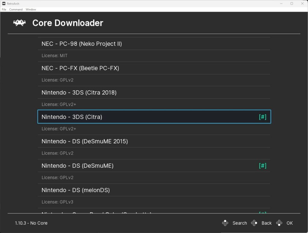 RetroArch Nintendo 3DS Download Citra Core