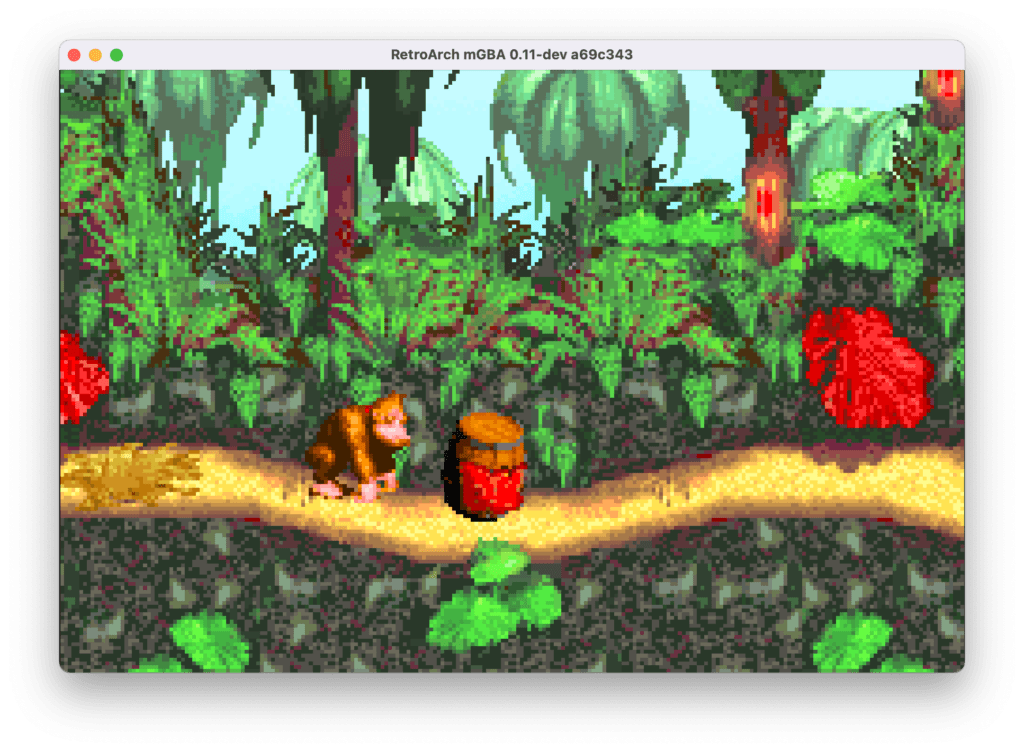 RetroArch mGBA Core Donkey Kong Country
