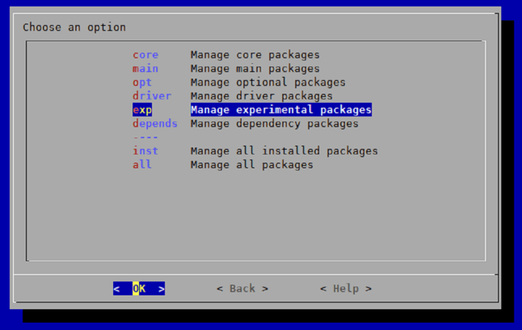 Experimental Packages RetroPie